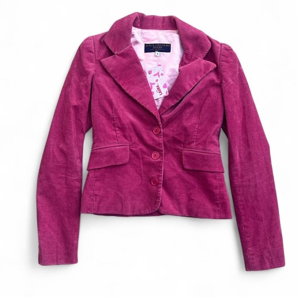 Juicy Couture Jackets & Blazers - Juicy Couture Pink Coquette Cottage Whimsy TweeCorduroy Jacket sz S
